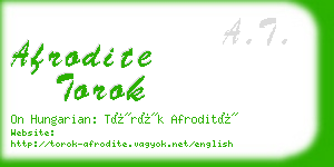 afrodite torok business card